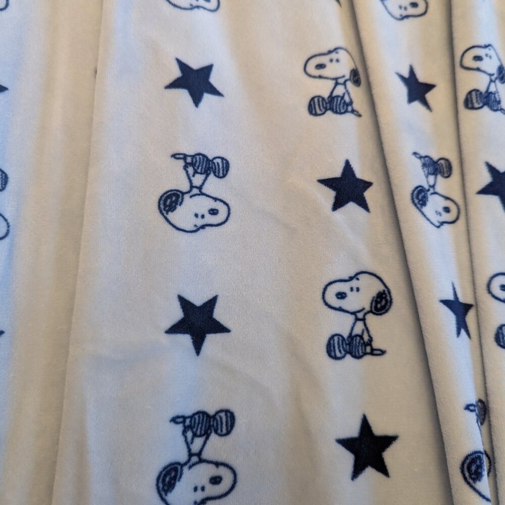 Cute and Snuggly Snoopy and Stars Velour Soft Long Drawstring Pants Long Sleeves - Picture 8 of 9